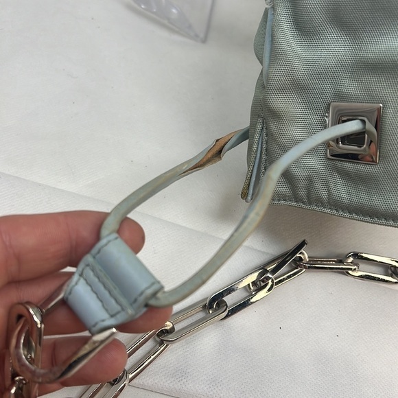 Gucci Ballistic Nylon & Leather Seafoam Drawstring Shoulder Bag - Picture 11 of 16